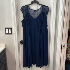 Torrid Tea Length Navy Blue Dress Size 18